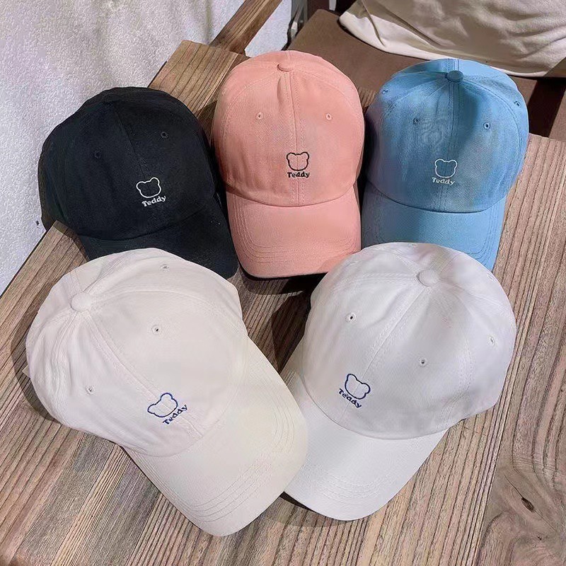 Fashion cute teddy bear baseball cap for women cotton hat for girl ...