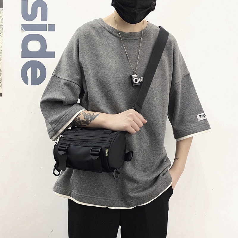 On Sale Ins Japanese Cylinder Bag Ulzzang Korean Fashion Men Nylon Sling Bag Shoulder Bag Crossbody Bag Messager Bag for Men Birthday Gift Shopee Philippines