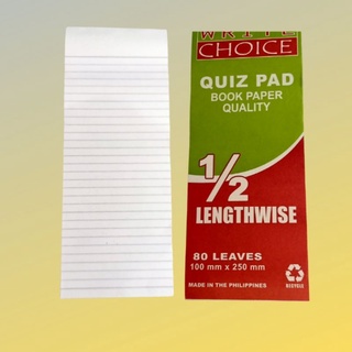 Pad Paper (Mica) Quiz Pad 1/4 size 100 mm x 125 mm 80 leaves 60