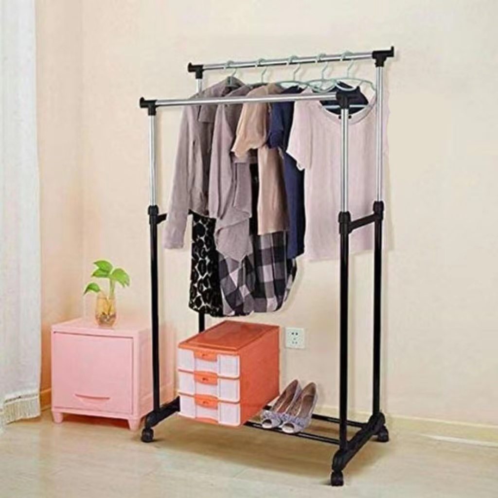 Removable simple clothes hanger floor-standing bedroom clothes drying ...