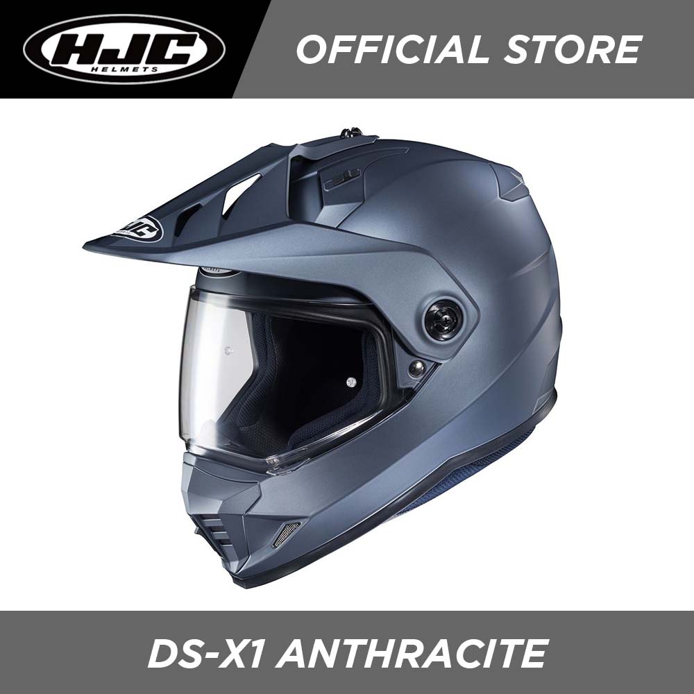 hjc ds-x1 helmet matte black Solid Snow with Electric Shield Large : Automotive wicking interior to keep you cool during your ride Large eye port for maximum visibility on the road or off HJC DS-X1 Adventure Helmet -