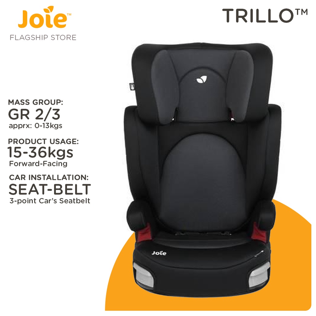 Joie Trillo Toddler Car Seat Booster Seat Group 2 3 for Children 15kgs to 36kgs Ember