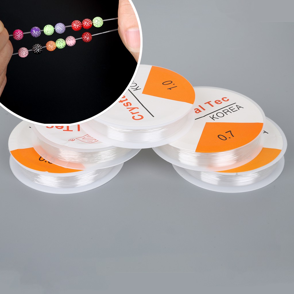 1 ROLL 5M-15M Length 0.5mm-1mm Diameter Crystal Elastic Beading Cord ...