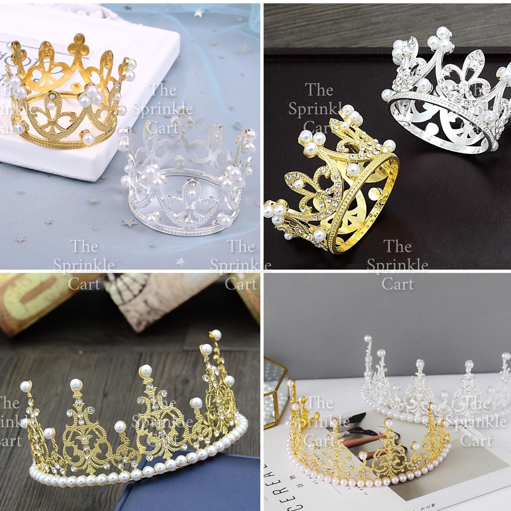 Crown Cake Topper Princess Birthday Celebration Queen Gold Silver ...