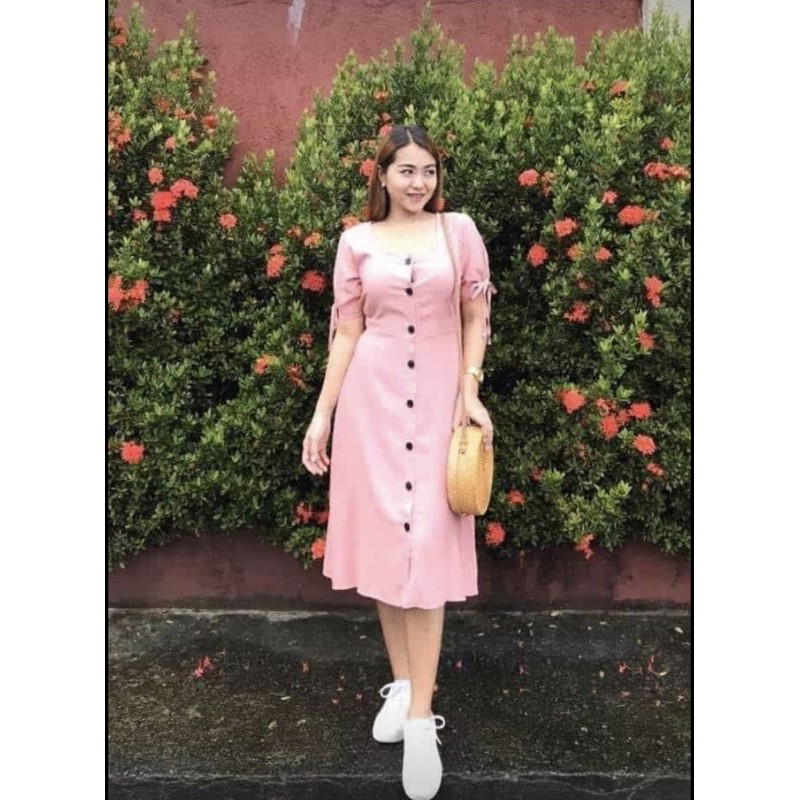 Button down hotsell dress shopee