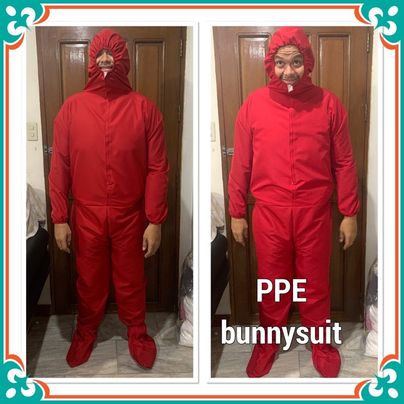 Ppe coverall, Bunny suit, Playsuit w/shoe cover washable unisex ...