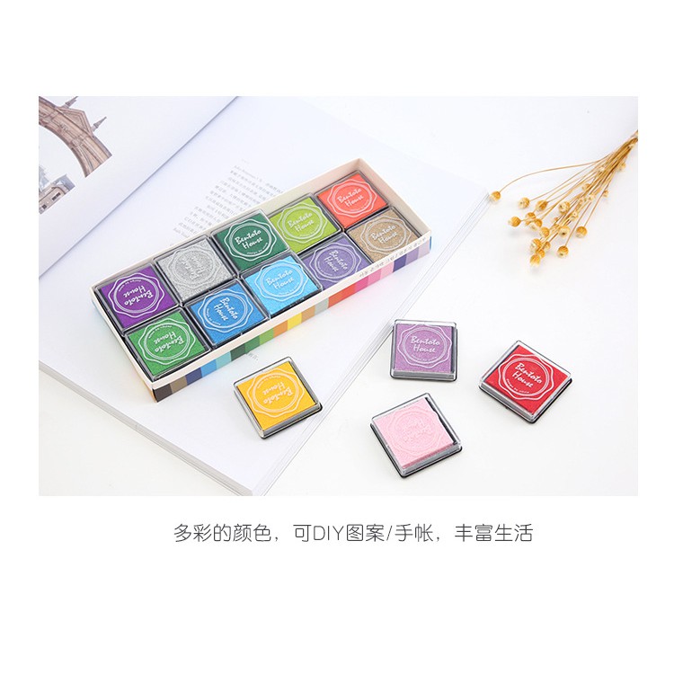 Set OF 20 STAMP INK BOXES / MINI FINGERPRINT INK 4cmx 4cm | Shopee ...