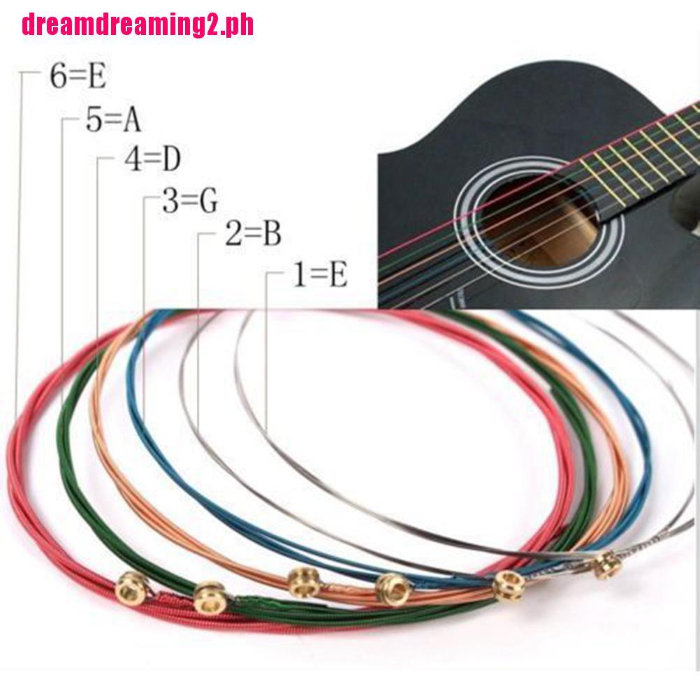 dreamture NEW One Set 6pcs Rainbow Colorful Color Strings For