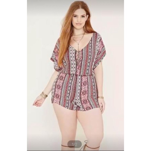 Plus size boho clearance romper