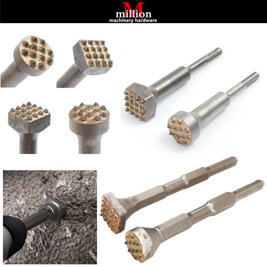 SDS Plus Hex Bushing Hammer Chisel Point Groove Gouge Flat Round Chisel ...