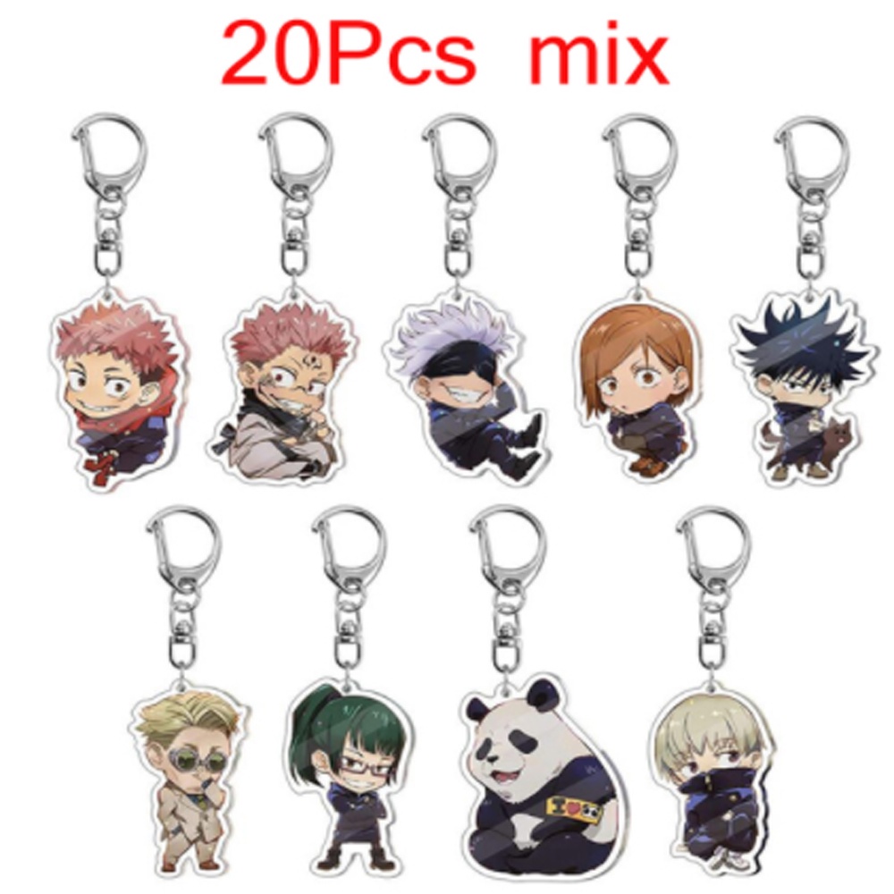 C20Pcs Anime Jujutsu Kaisen Acrylic Keychain Itadori Yuji Fushiguro ...