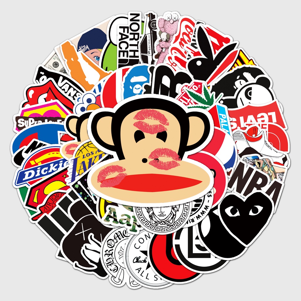 Random 10/55 Pieces World Fashion Cartoon Waterproof Home Deco Stickers ...