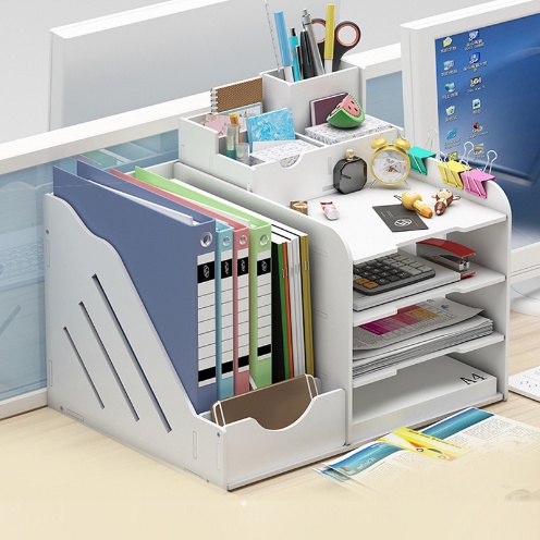 file rack office desk storage file organizer file rack paper tray ...