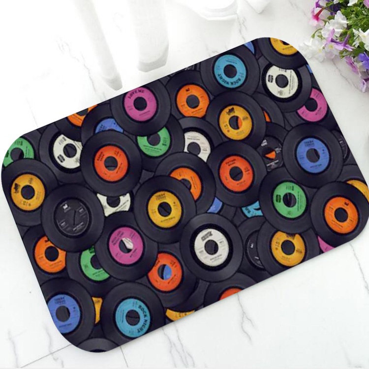 Novelty Vinyl Record Player Door Mat Retro Vintage DJ Turntable