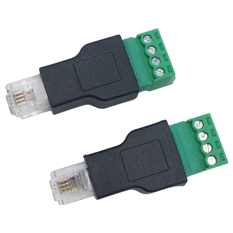 MAI Terminal Adaptor Ethernet Connector RJ11 4P 4C Male to 4 Pin ...