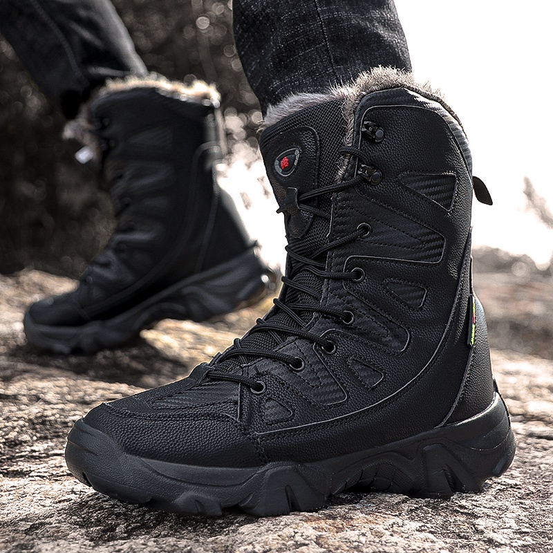 Fast Shipping Hokkaido Ski Boots Outdoor Snow Boots Plus Size Outdoor Cotton Shoes Hiking Boots Winter Men Snow Boots Cotton Shoes Rain Boots High Top Shoes Winter High Top Plus Size Military Boots Me...