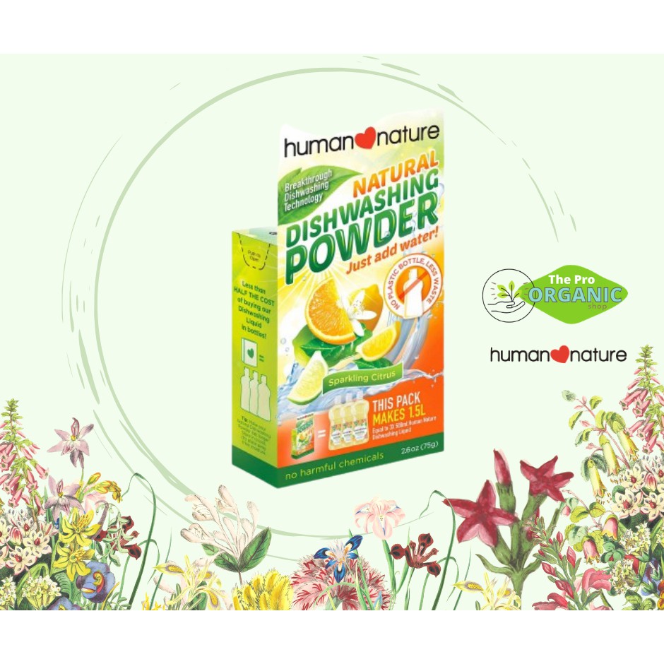 Human Nature Natural Dishwashing Powder 75g | Shopee Philippines