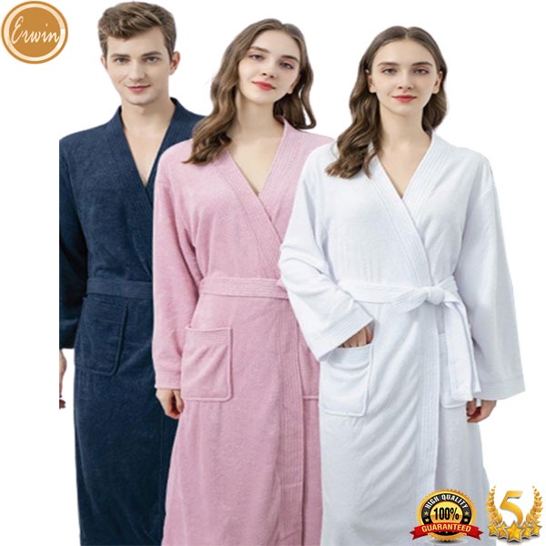 Men/Women bath robe hotel pajama long sleeve cotton loose large size ...