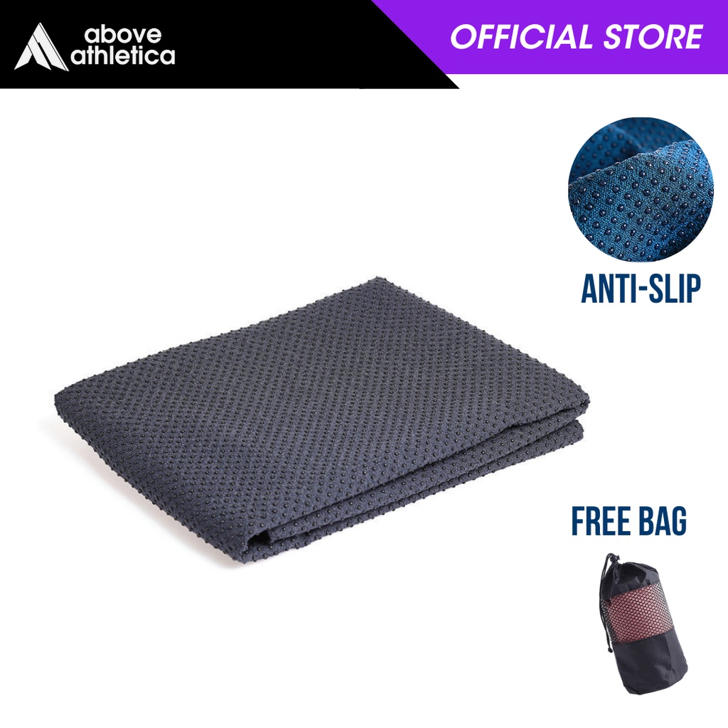 Above Athletica Yoga Mat Towel Antibacterial Nonslip Soft Microfiber ...