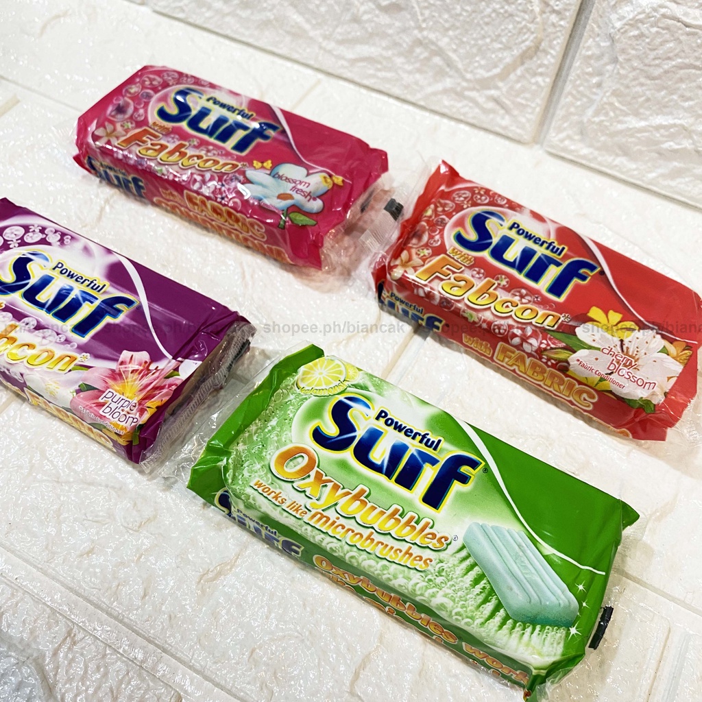 Surf Bar Detergent 120g Red Cherry Blossom Purple Bloom Oxybubbles Soap