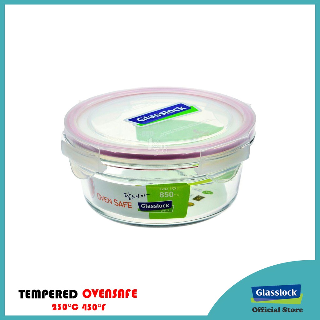 Glasslock Oven Safe Round Type Food Container 850ml (OCCT085) | Shopee ...