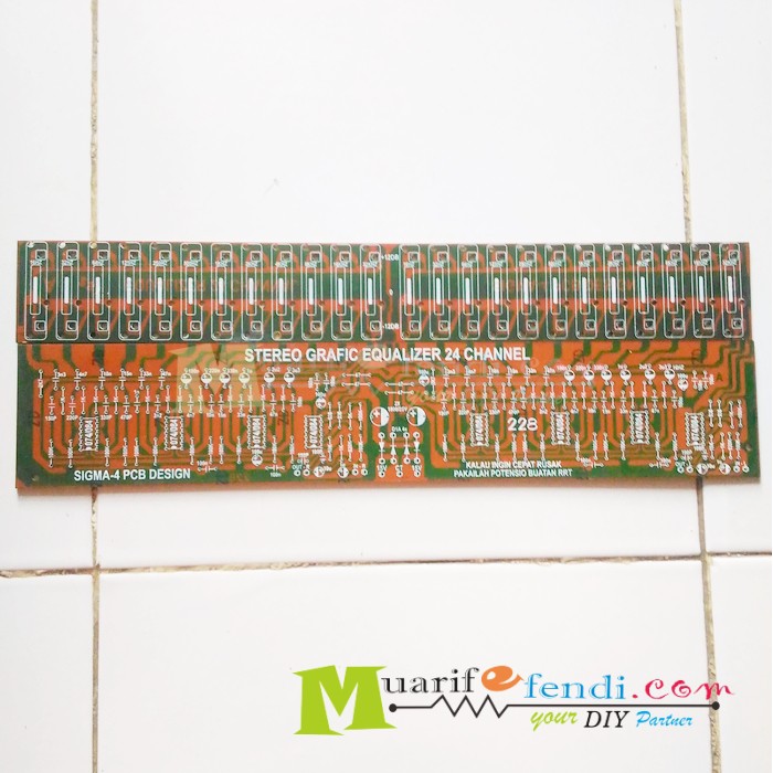PCB Equalizer Potentio Sliding Stereo 24 Channel IC OpAmp 074 084 ...