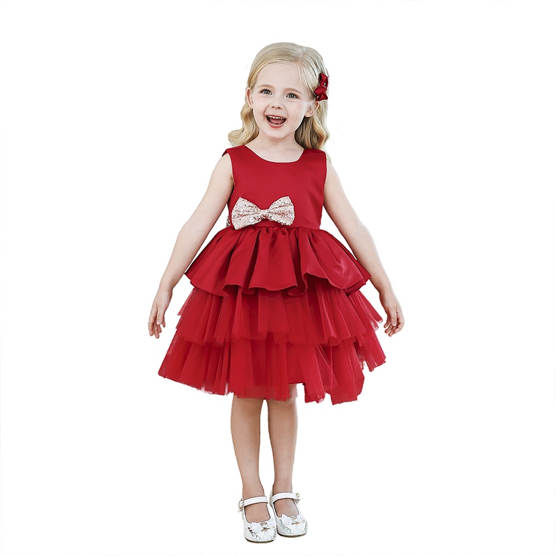 15Yrs Baby Girls Baptism Dresses Big Bow Gowns Children's Day Birthday