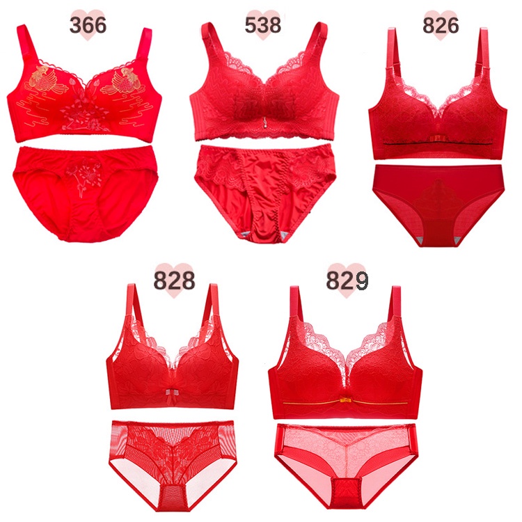 New Sexy Women Underwear Red Bra Brief Set Comfortable Breathable Bra And Panties Set Shopee 7759