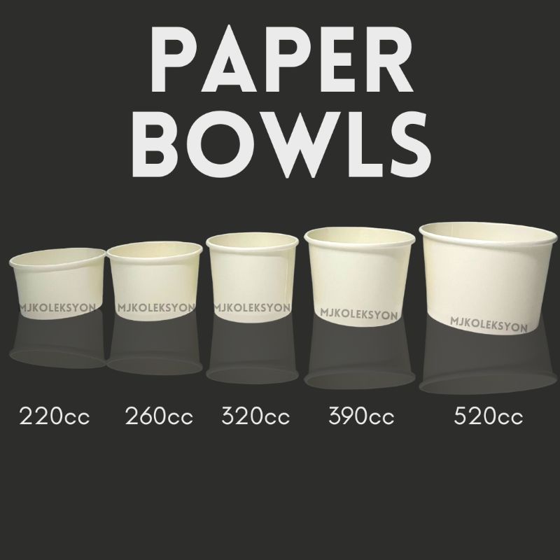 50pcs Paper Bowl Plain w/o Lid for Fries, Icecream Soup Shopee