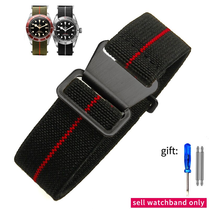 Tudor Nylon 20mm,21mm,22mm STAINLESS STEEL deployment buckle and outlet rubber men’s watch strap Black