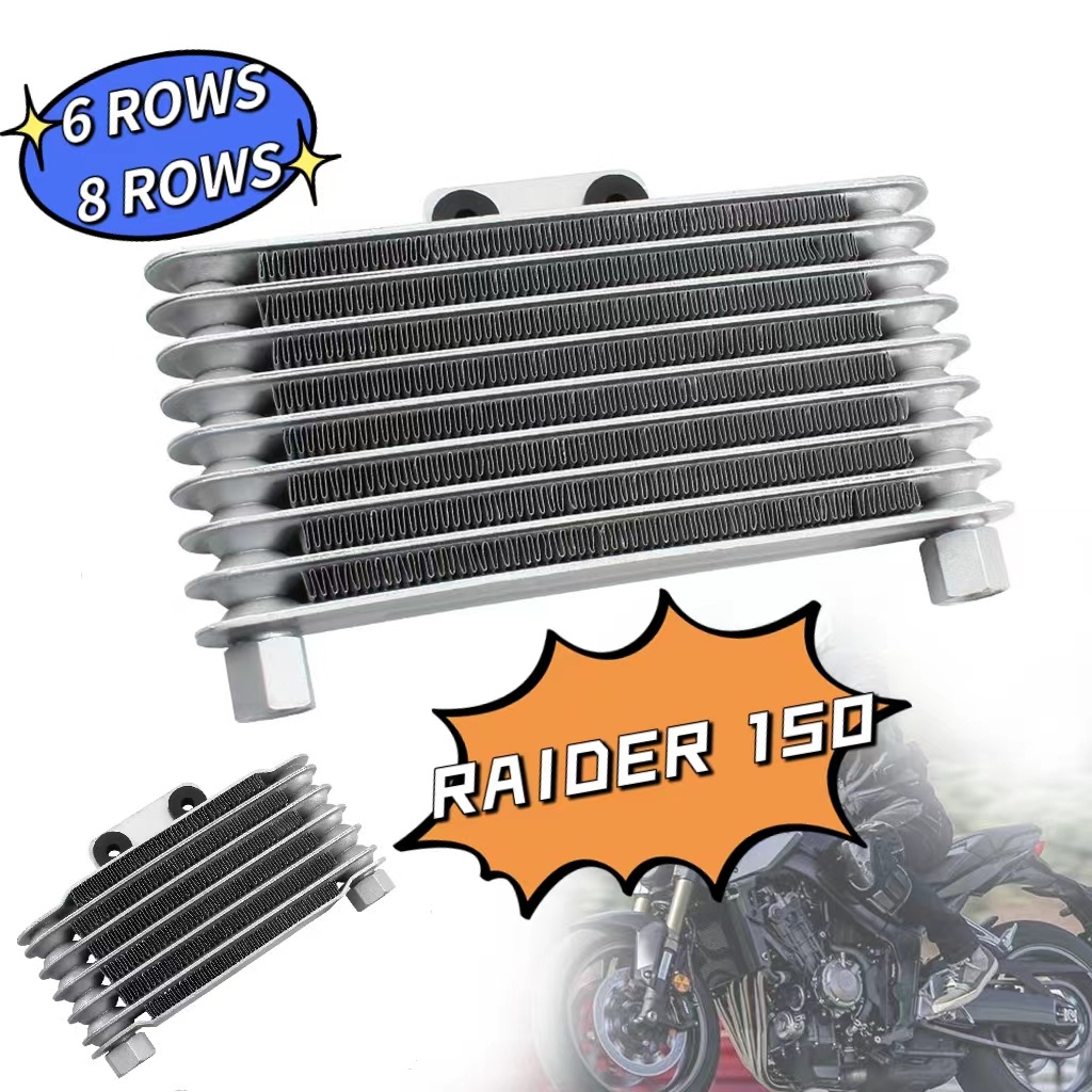 Oil Cooler 6 Row 8 Row RAIDER 150 Motorcycle Engine Oil Cooler Radiator ...