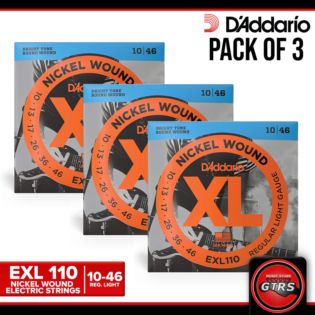 D'Addario XL Series Nickel Wound Electric Guitar Strings EXL 120 EXL ...