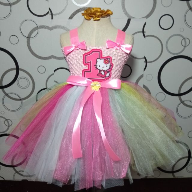 Hello kitty birthday dress 2025 for 1 year old