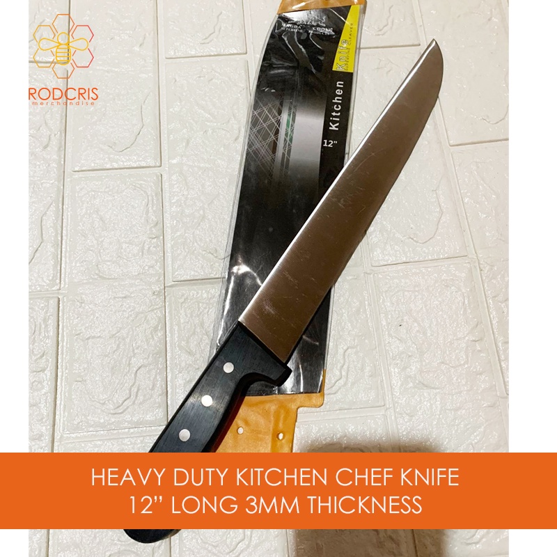 HEAVY DUTY MAKAPAL Kitchen Chef Knife 3MM Thickness AVAILABLE 12"/10