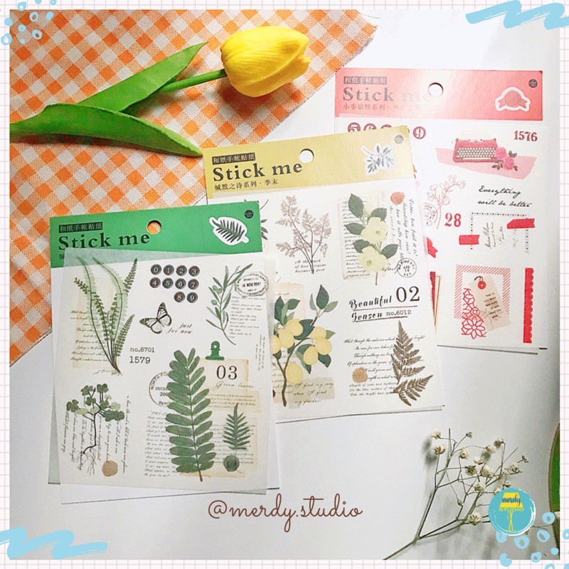 Retro style handwritten poem decorative stickers | Shopee Philippines