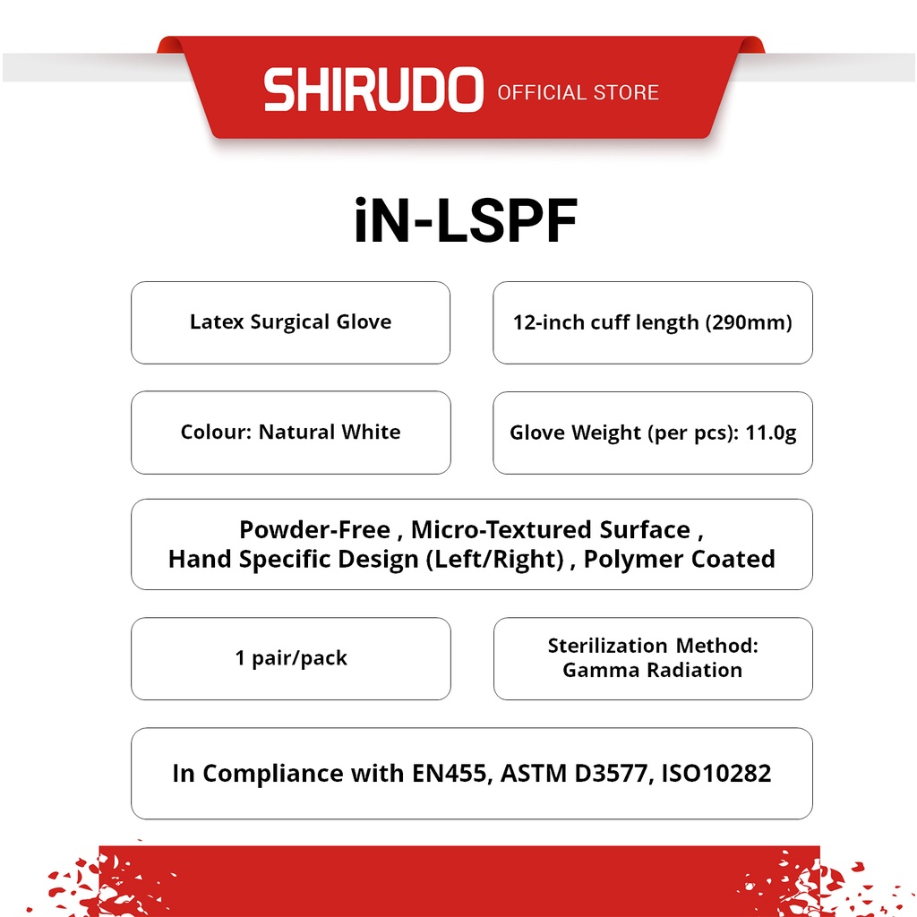 iNtouch Powder Free Sterile Latex Surgical Gloves (12