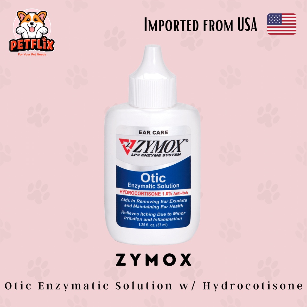 Zymox Otic Pet Ear Treatment for Infection Itchy Smelly Irritation of Dogs with Hydrocortisone