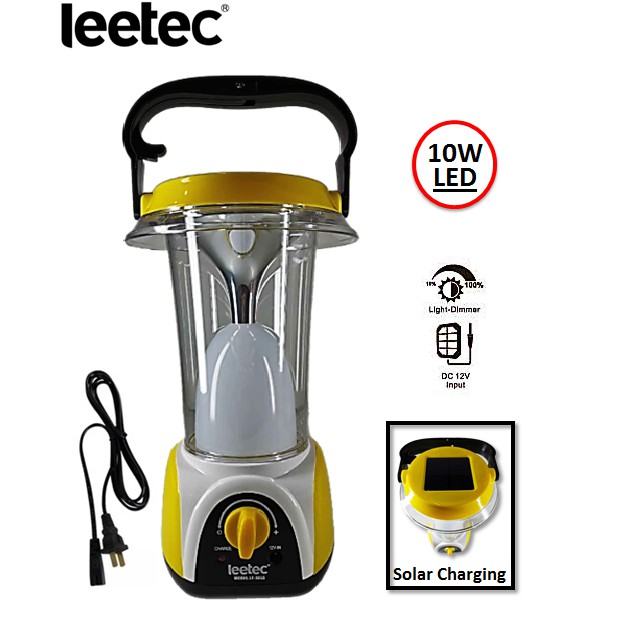 LEETEC LT-365S Rechargeable LED Light Lantern with Built-in Solar ...
