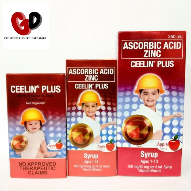 CEELIN® PLUS with Zinc (Apple flavor) 120mL, 240mL, drops 30mL Shopee