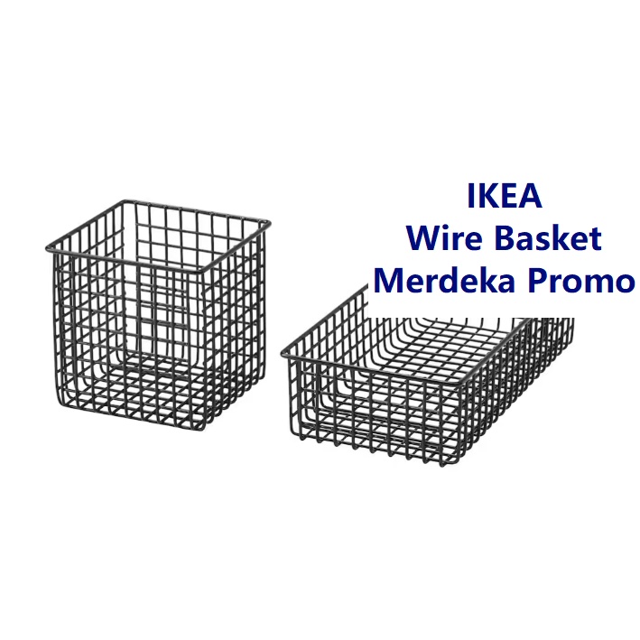 Ikea Wire Basket Desk Organiser PLUGGLAND Wire basket, set of 2, black