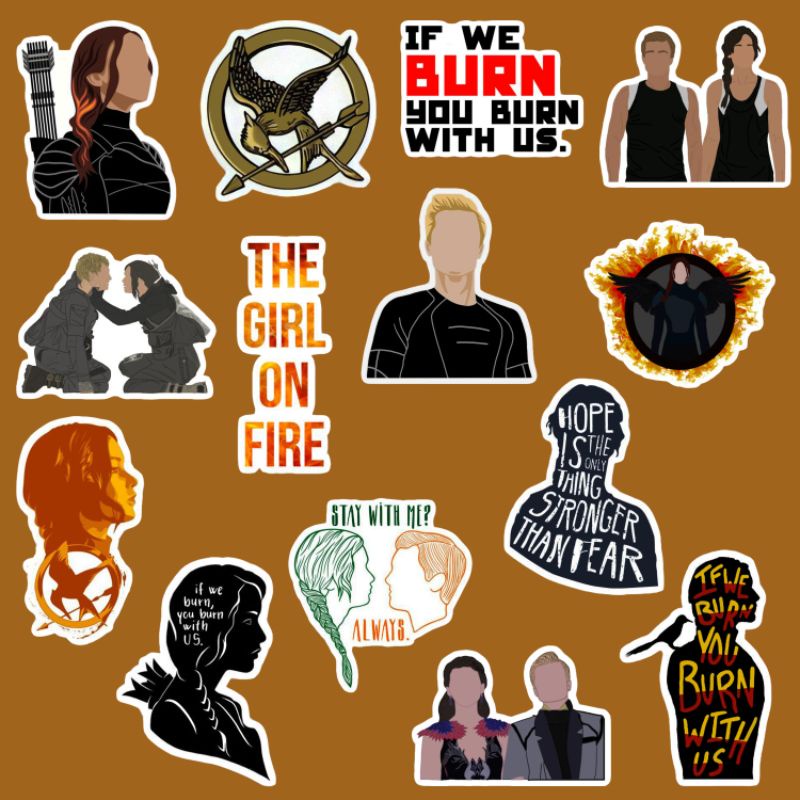 The Hunger Games Stickers Katniss Everdeen Peeta Mellark Jennifer ...