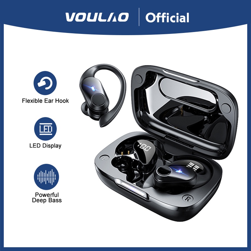 VOULAO TWS 5.1 Sport Bluetooth Earphone Wireless LED Display Noise ...