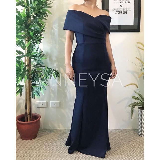 VANNESA MAXI PLUS SIZE neoprene formal gown dress wedding kasal debut ninang Shopee Philippines