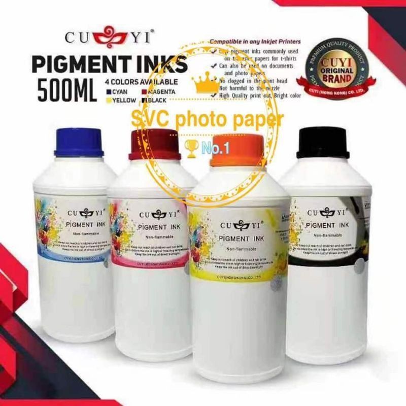 CUYI PIGMENT INK 500ML FOR EPSON PRINTER (C, M, Y. K)ink | Shopee ...