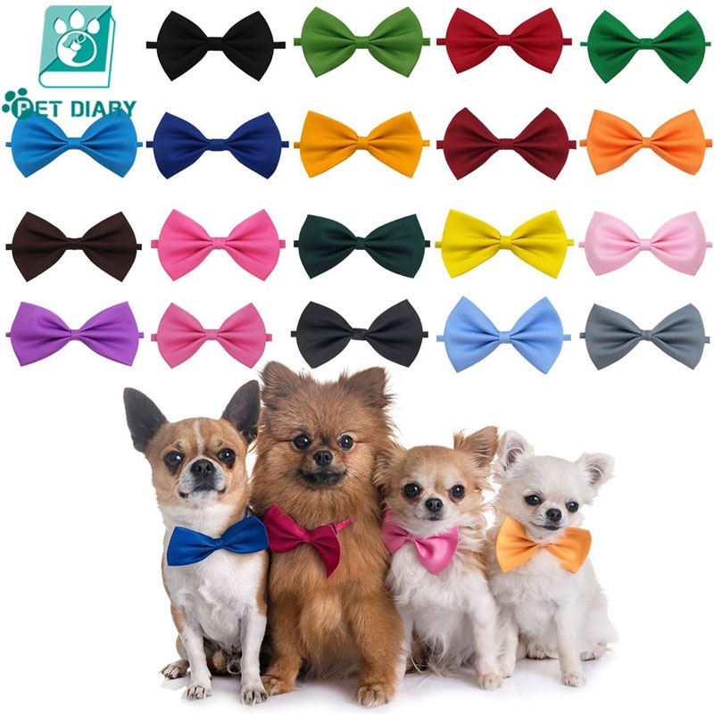 Pet Dog Bow Ties Collar Adjustable Cat Bow Ties Dog Bowtie Shopee