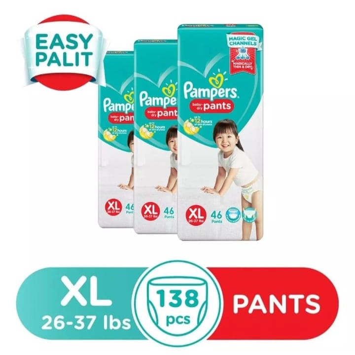 2022Pampers Baby Dry Pants XL (26-37 Lbs) - 46pcs X 3 Packs (138pcs ...