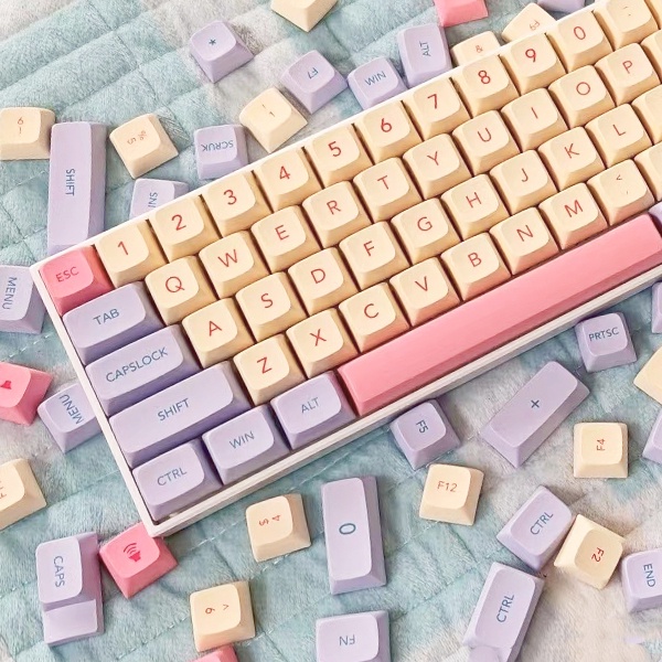 132key Marshmallow Keycaps XDA Profile PBT Sublimation For Keyboard