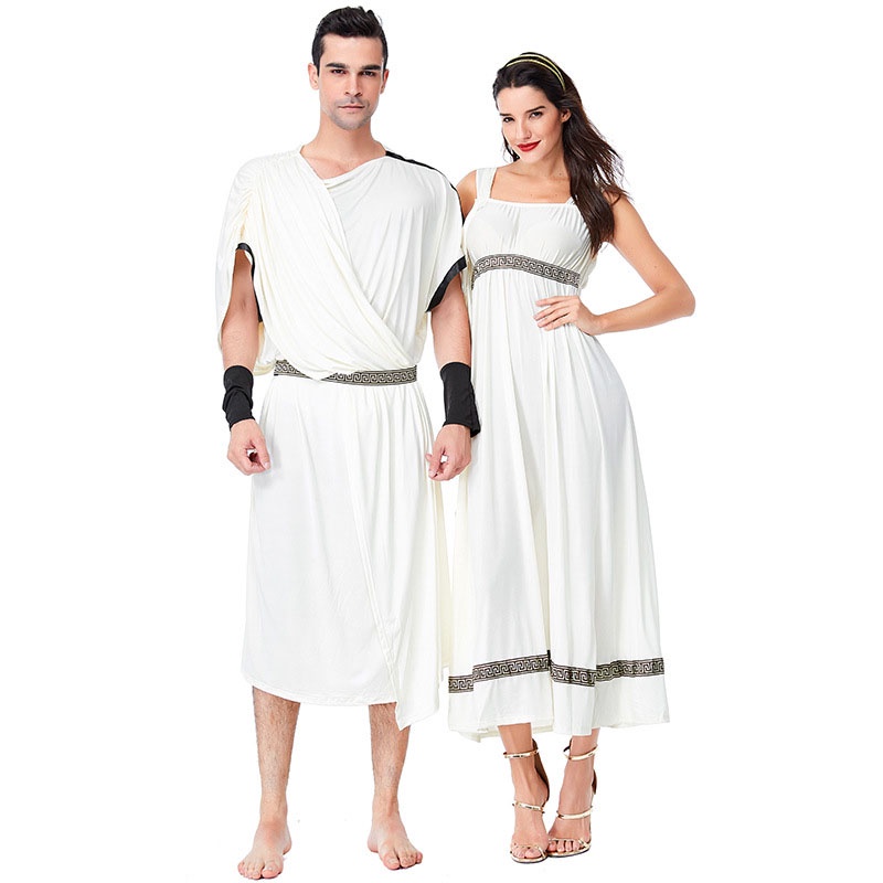 Goddess Costume Adult Greek or Roman Toga Halloween Fancy Dress Outfit 