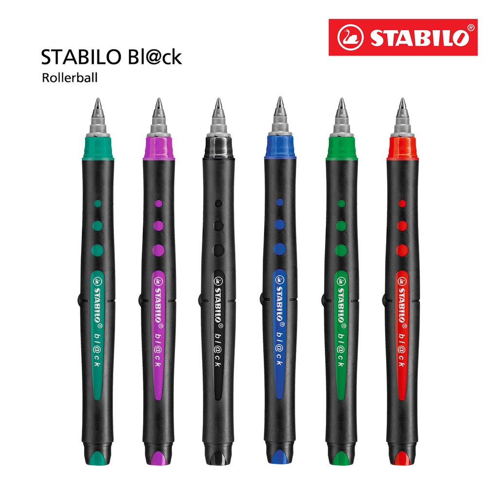 STABILO Black Rollerball Gel Pen Ballpoint Ballpen for Writing School