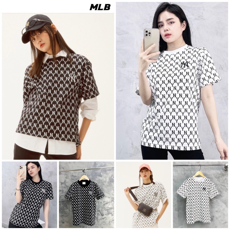 MLB Korea Monogram Unisex Street Style Logo T-Shirts (3ATSV0633